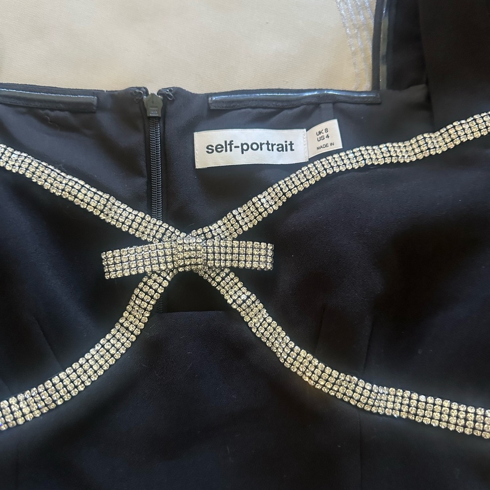 Self-Portrait Black Dress with Silver Accents - Picture 6 of 8